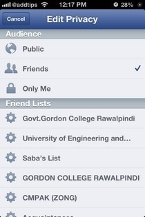 Facebook iOS Edit Privacy Facebook iOS Edit Privacy