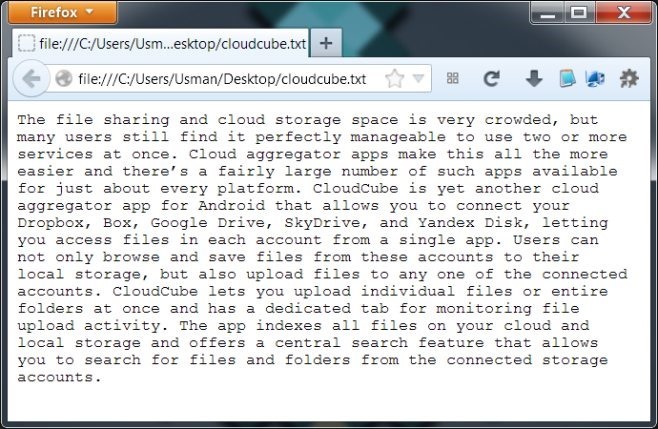 Firefox wrapped text Firefox wrapped text
