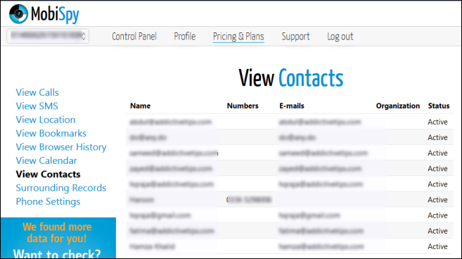 MobiSpy_Contacts