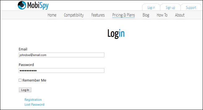 MobiSpy_Login
