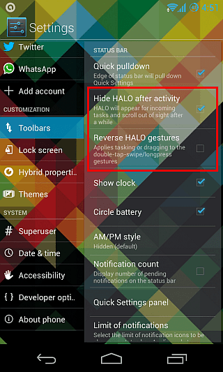 PA HALO Settings PA HALO Settings
