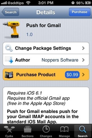 Push for Gmail Cydia Push for Gmail Cydia