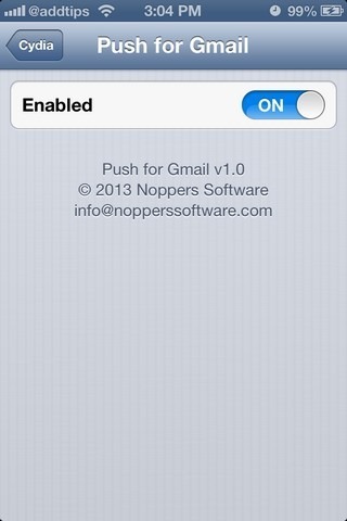Push for Gmail iOS Settings Push for Gmail iOS Settings