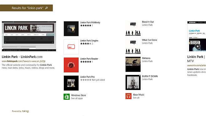 Windows 8.1 Smart Search - LP Results 2