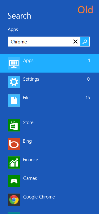 Windows 8.1 Smart Search - Select Type Old Windows 8.1 Smart Search - Select Type Old
