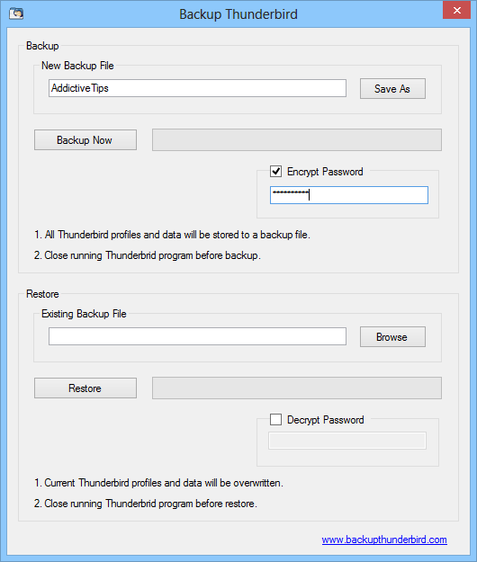 mozilla thunderbird backup