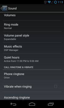 CM10.1 - Settings - Device - Sound 1