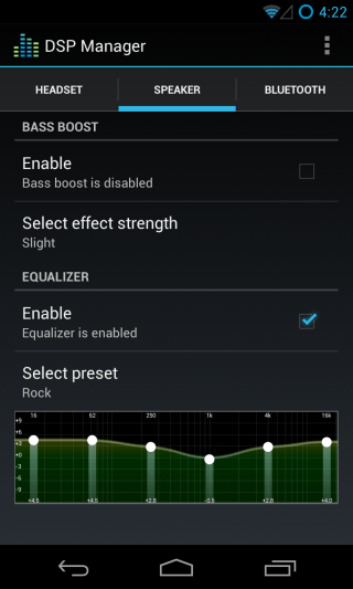 CM10.1 - Settings - Device - Sound - DSP Manager 4