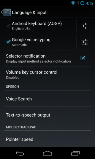 CM10.1 - Settings - Personal - Language & Input 1