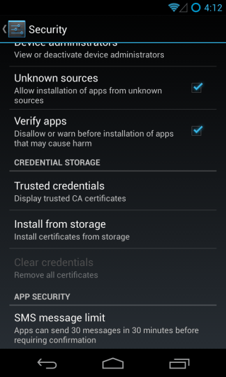 CM10.1 - Settings - Personal - Security 5