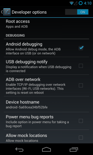 CM10.1 - Settings - System - Developer Options 5