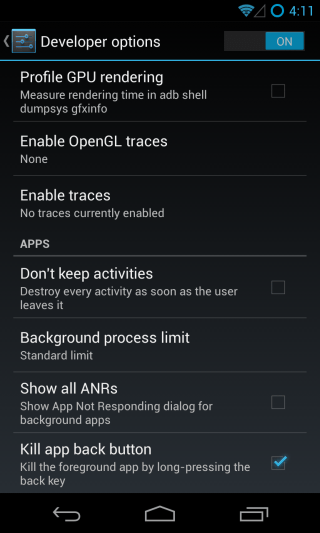 CM10.1 - Settings - System - Developer Options 6