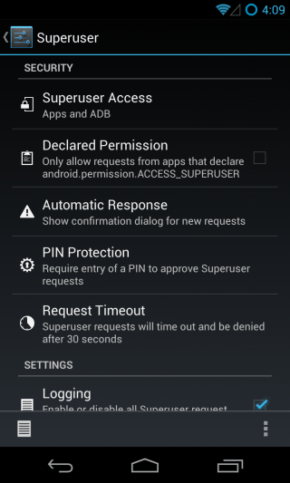 CM10.1 - Settings - System - Superuser 4