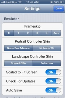 GBA4iOS Settings GBA4iOS Settings