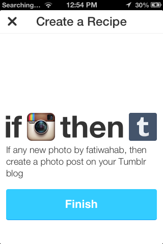 IFTTT added recipe