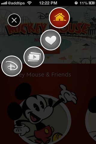 Mickey Video iPhone Menu