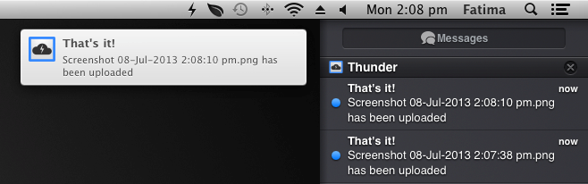 Thunder notification