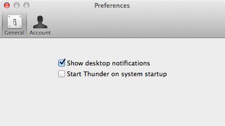 Thunder preferences