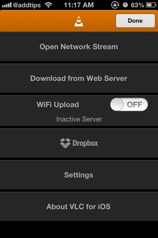 VLC for iOS Options VLC for iOS Options