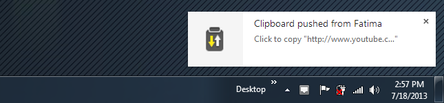 clipboard sync notification