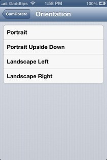 CamRotate iOS Options CamRotate iOS Options