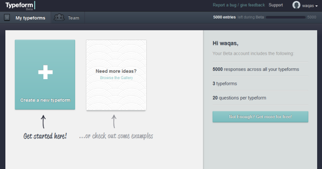 Dashboard Typform Dashboard Typform