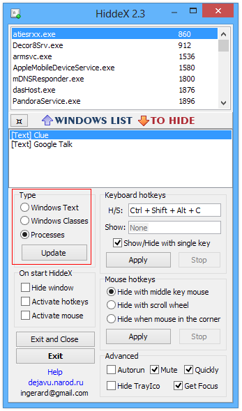 HiddeX 2.3 HiddeX 2.3