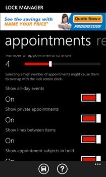 Lock Manager WP8 Appointments