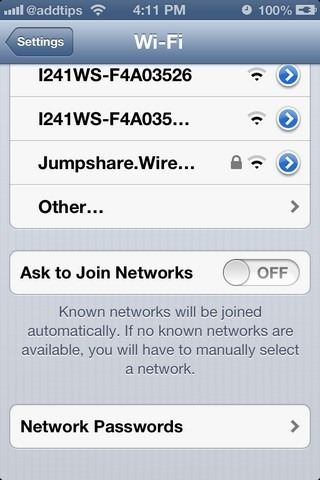 NetworkList iOS Option