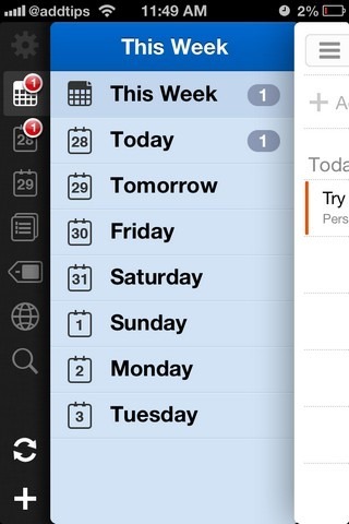 Remember The Milk iOS Menu Remember The Milk iOS Menu