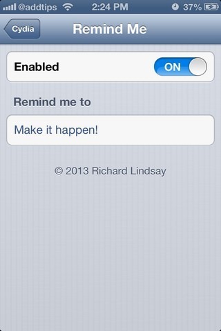Remind Me iOS Settings Remind Me iOS Settings