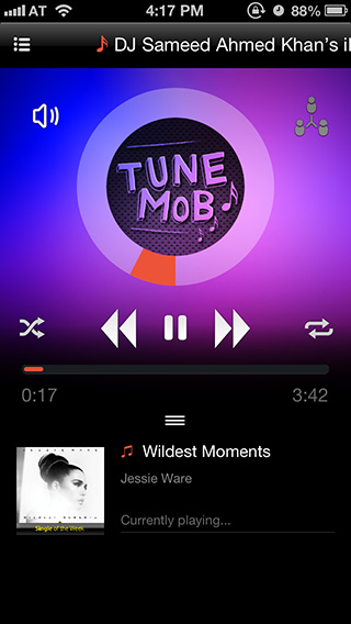 TuneMob iPhone Hosting-shared-music-playback