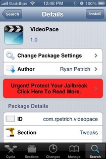 VideoPace iOS Cydia