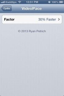 VideoPace iOS Settings