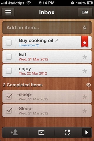 Wunderlist iOS Wunderlist iOS
