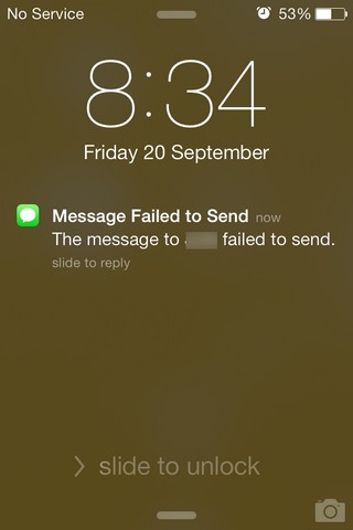 Alert On Message Failed iOS 7