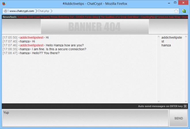 ChatCrypt Main Window ChatCrypt Main Window