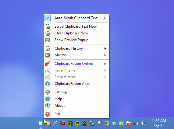 ClipboadFusion Context Menu