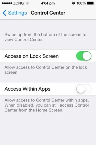 Control Center iOS 7 Apps Control Center iOS 7 Apps