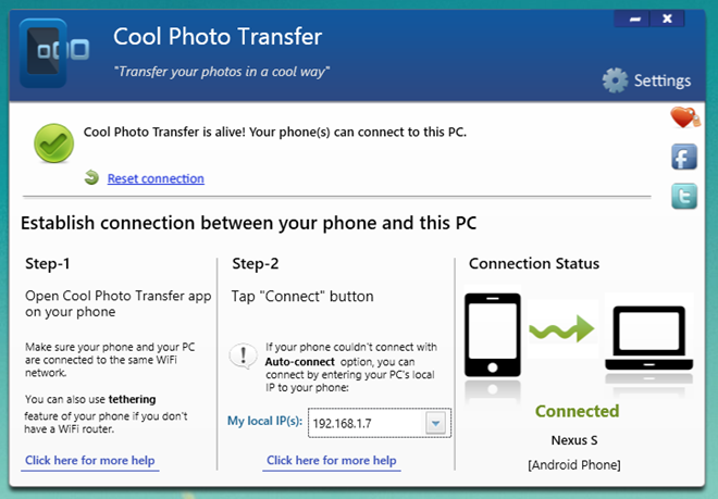 Cool Photo Transfer Connected
