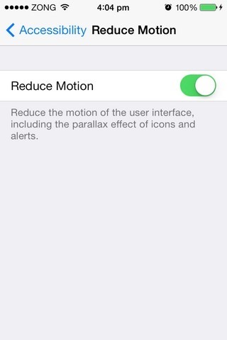 Reduce Motion iOS 7