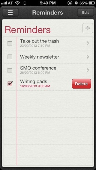 Reminders iOS 6 Reminders iOS 6