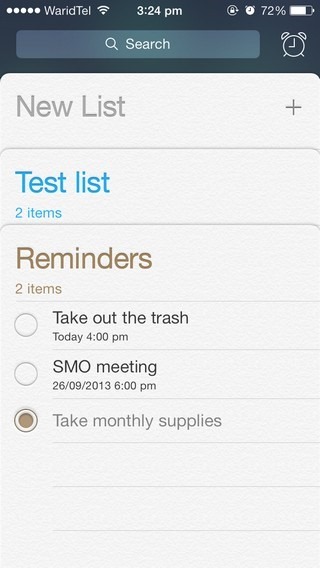 Reminders iOS 7 Reminders iOS 7