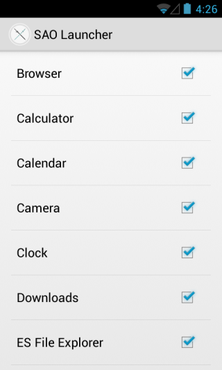 SAO Launcher Settings SAO Launcher Settings