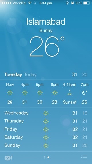 Weather iOS 7 Weather iOS 7