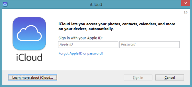 iCloud Bookmarks sign in