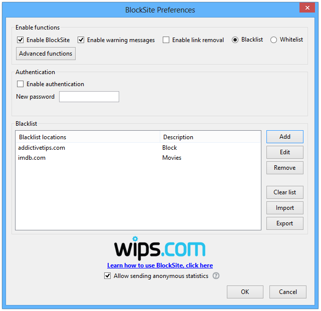 BlockSite Preferences BlockSite Preferences