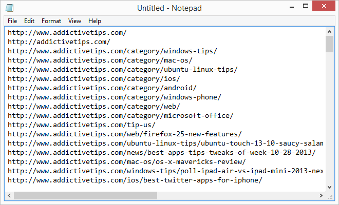 Copy All Links for Firefox - Output Copy All Links for Firefox - Output