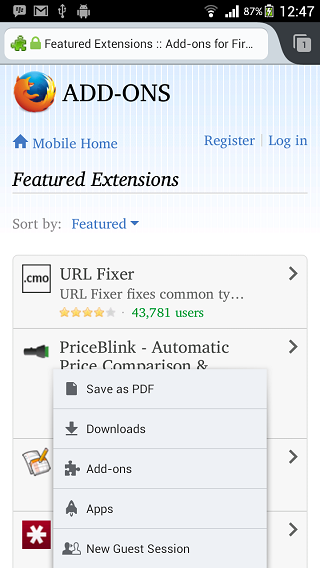 Firefox 25 Guest Browsing