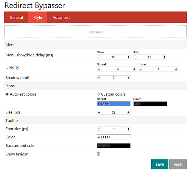 Redirect Bypasser for Firefox - Settings Style Redirect Bypasser for Firefox - Settings Style